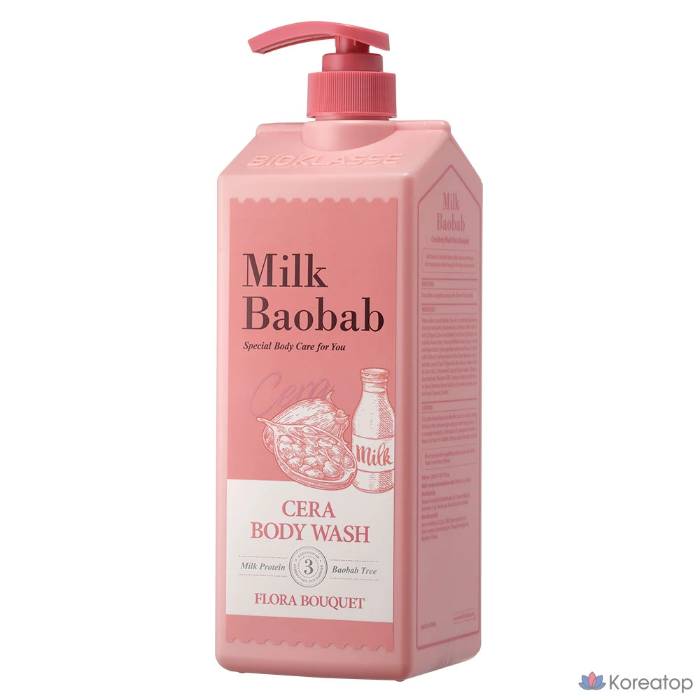 Гель для душа Milk Baobab Sera с ароматом цветочного букета, 1,2 л, 1 шт.