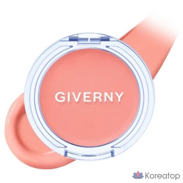 Кремовые румяна Giverny Dewy Gel Glow Cream Blusher 2,7 г, цвет 02, оттенок MANGO BEIGE, 1 шт.