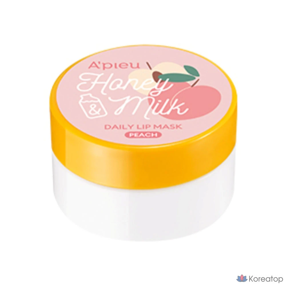 Маска для губ A'Pieu с медом и молоком, персиковый цвет, 6 г, 1 шт.