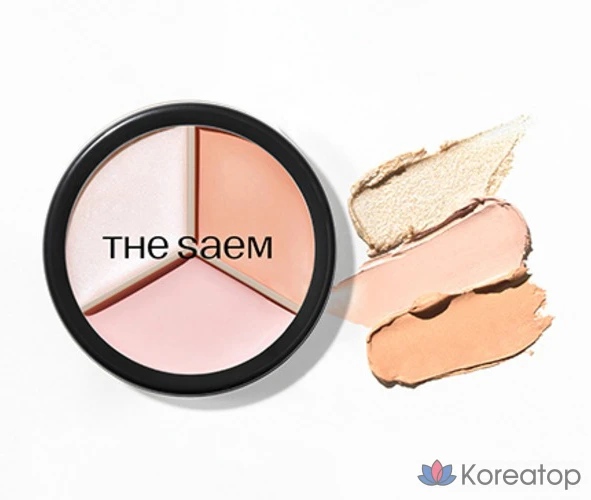 Консилер The Saem Cover Perfection Triple Pot, 13 г, 1 шт., оттенок 05 Dark Up Beige, фото 2