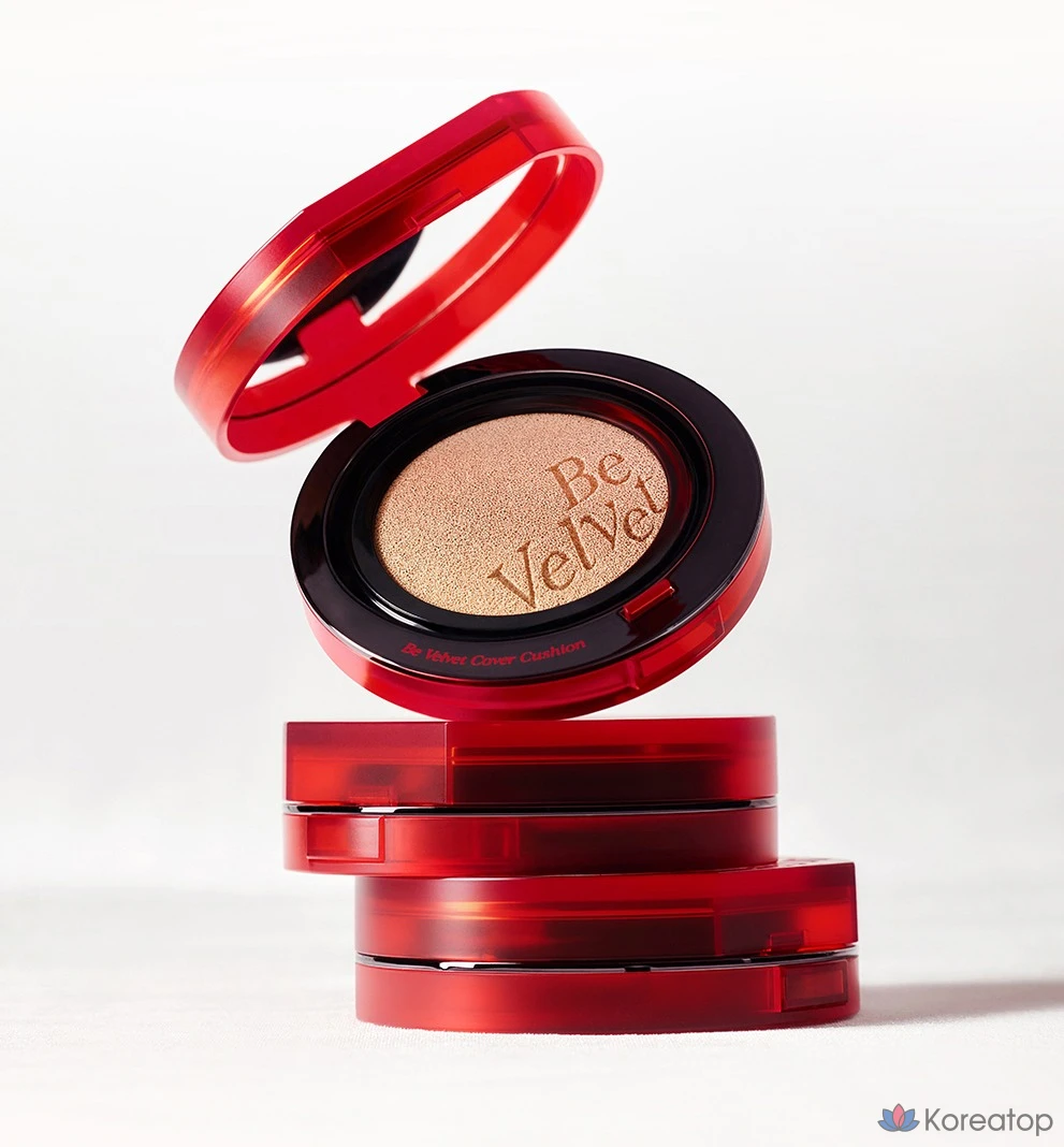 Набор из двух бархатных наволочек Espoir Bevelvet Cover Cushion 13 г + Puff 2p, № 20 Vanilla, 1 шт., фото 5