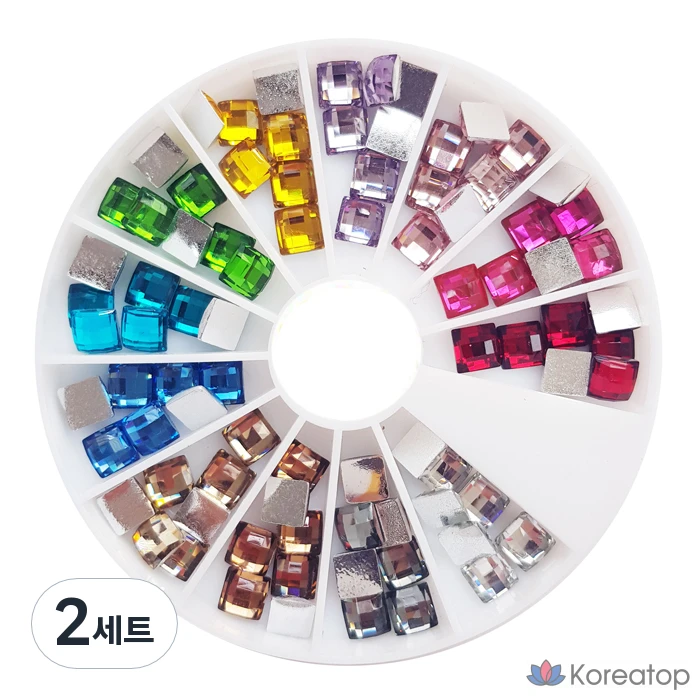 Набор элементов для маникюрного салона, многоугольный камень Wonjin Stone 044, 2 комплекта.