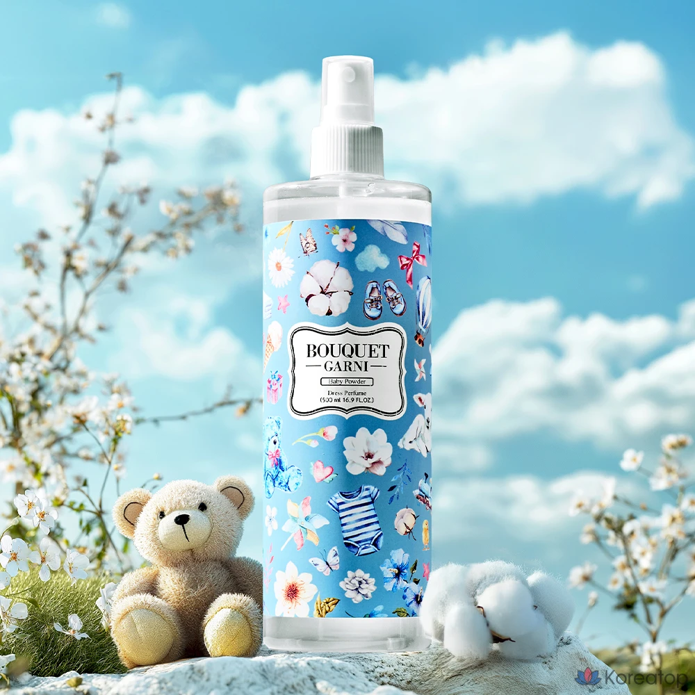 Парфюмированный спрей для белья Bouquet Garni Deep Perfume Fabric Perfume, оттенок Baby Powder, 500 мл, 1 шт.