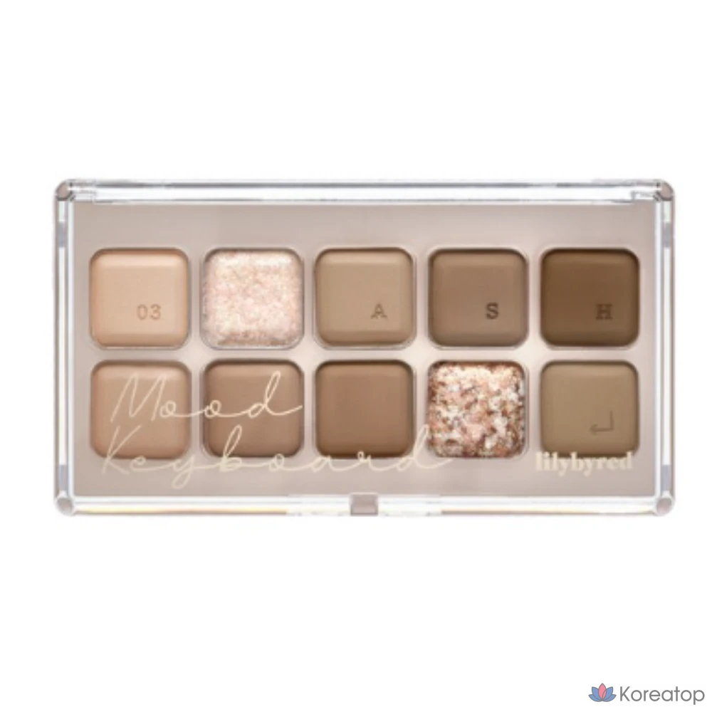 Палетка теней для век Lilybyred Mood Keyboard Eye Palette 10,5 г, оттенок 03 Ash Beige, 1 шт.