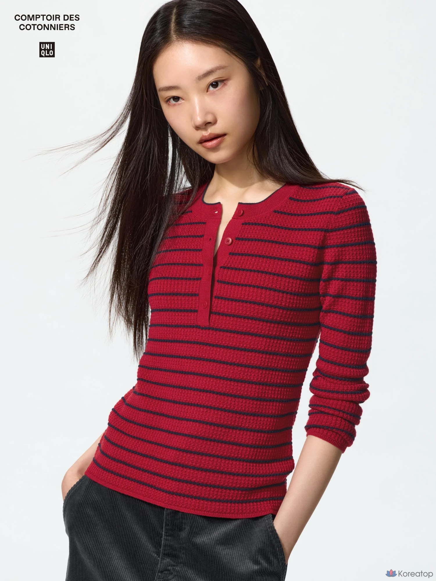 Свитер Uniqlo Merino Blend Henley Neck