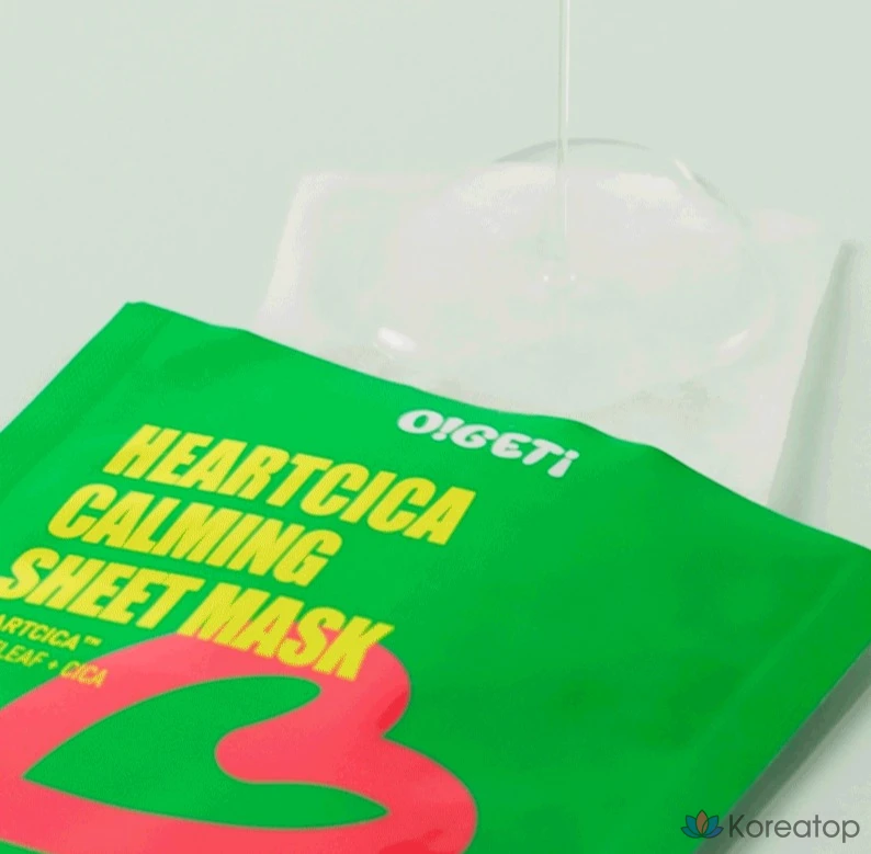 Успокаивающая тканевая маска O!GETi Heart Cica, 30 штук, 1 упаковка, фото 5
