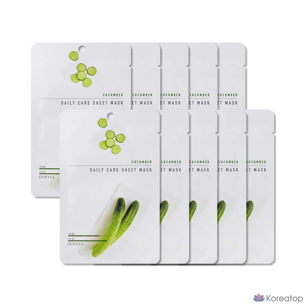 Тканевая маска для лица Silver Cucumber Daily Care, 1 упаковка, 20 листов