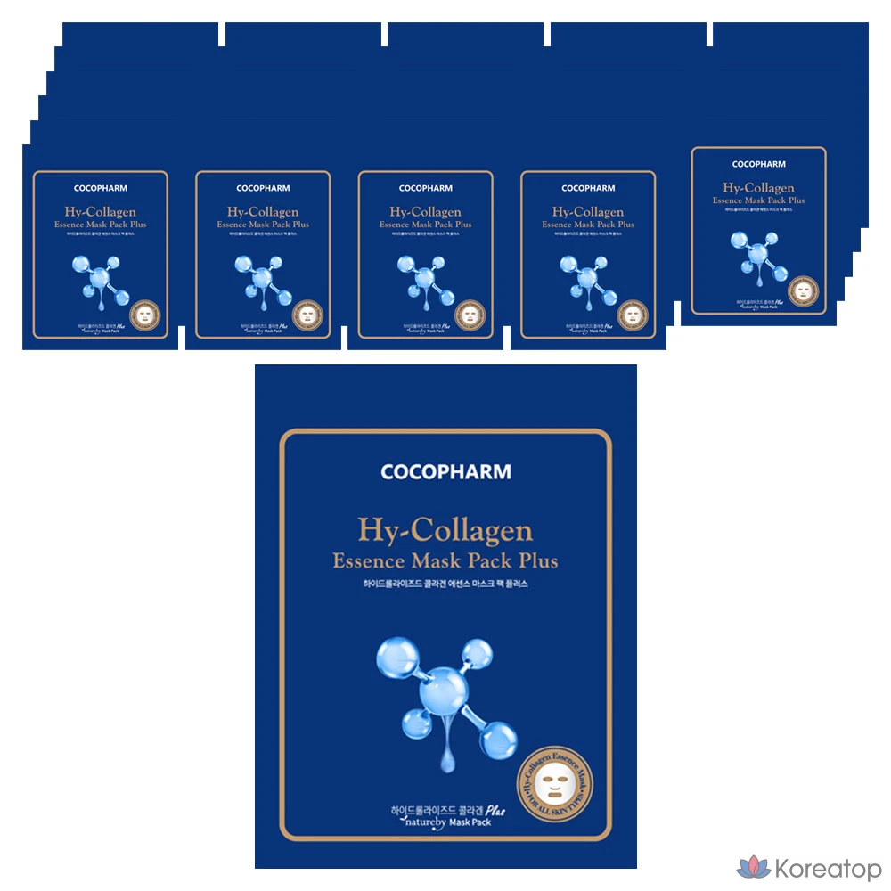 COCOPHARM Natureby Hydrolyzed Collagen Essence Mask Pack Plus, 1 упаковка, 400 листов