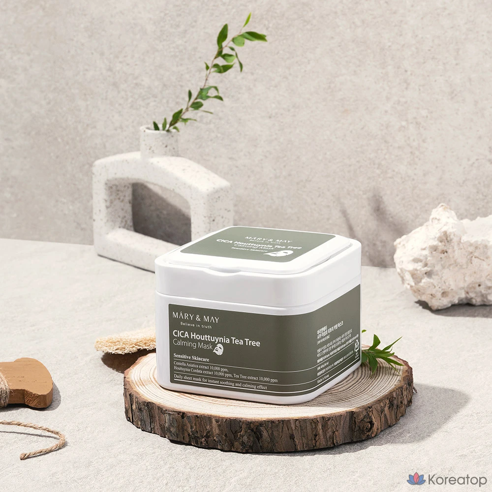 Тканевая маска для лица Mary&May Cica Houttuynia Cordata Tea Tree Calming Mask, 400 г, 30 шт., фото 4