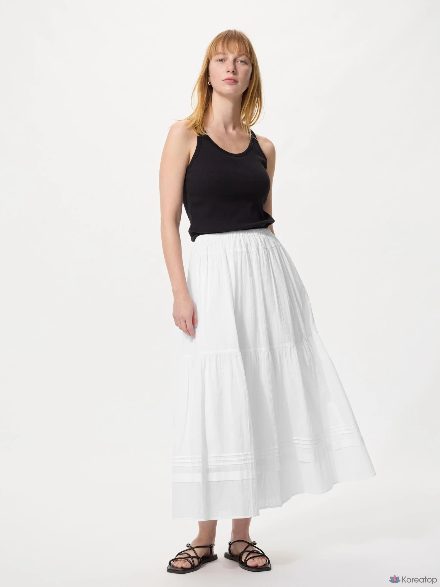 Юбка макси Uniqlo Tiered Maxi Skirt, длина 87-91 см