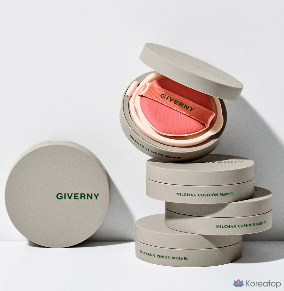 Тональный крем-кушон Giverny Close-Fit Matte Cushion Foundation, 12 г + сменный блок, 12 г, фарфор 17C, 1 шт., фото 9