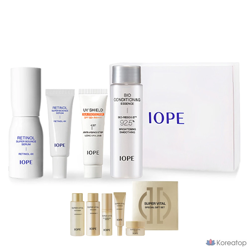 Набор IOPE Retinol Super Bounce Serum 30 мл + 5 пробников Super Vital (1 шт.)