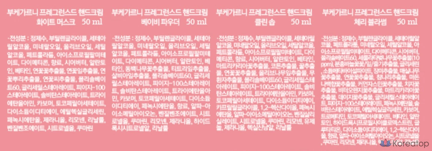 Набор из 4 кремов для рук Bouquet Garni, 1 комплект