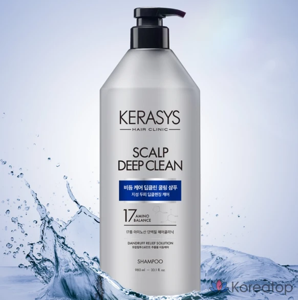 Шампунь KeraSys для глубокого очищения кожи головы с охлаждающим протеином и уходом за перхотью, 980 мл, 1 шт., фото 2