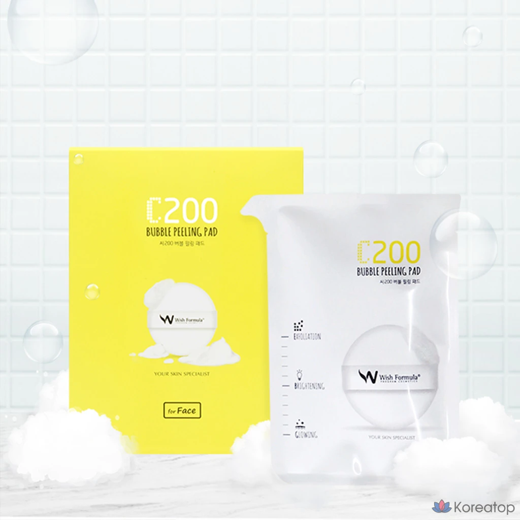 Отшелушивающие подушечки Wish Formula C200 Bubble Peeling Pad, 4 шт., 1 шт.
