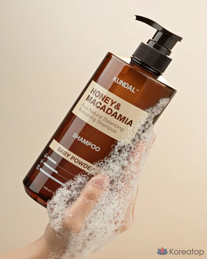 Шампунь Kundal Honey & Macadamia Nature с ароматом детской присыпки, 500 мл, 1 шт., фото 6
