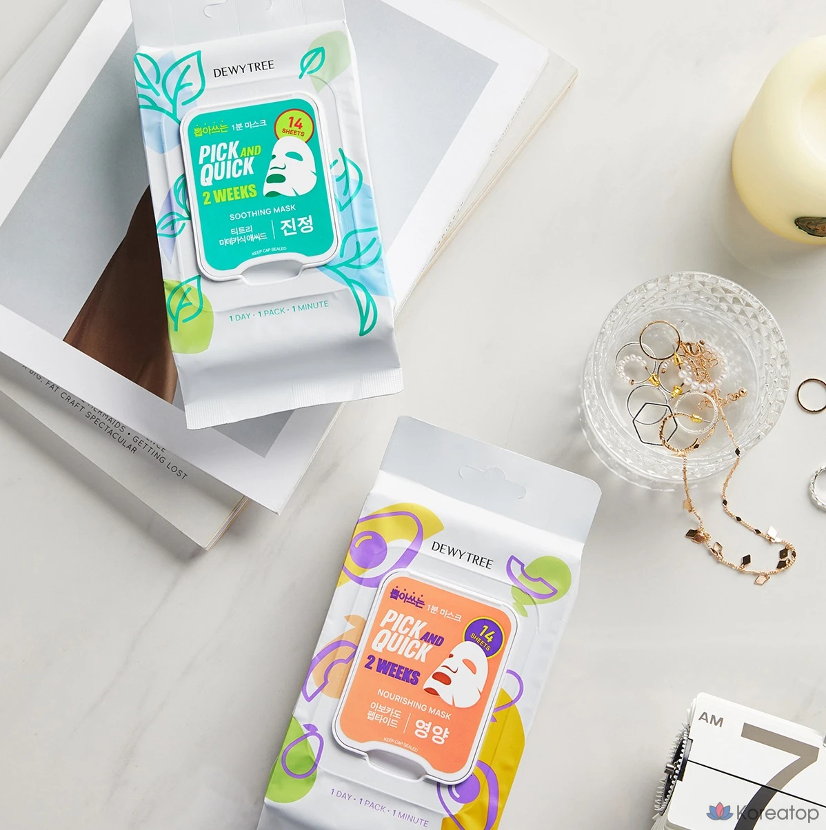 Успокаивающая маска для лица Dewytree Pick &amp; Quick Two Weeks, 1 упаковка, 14 штук.