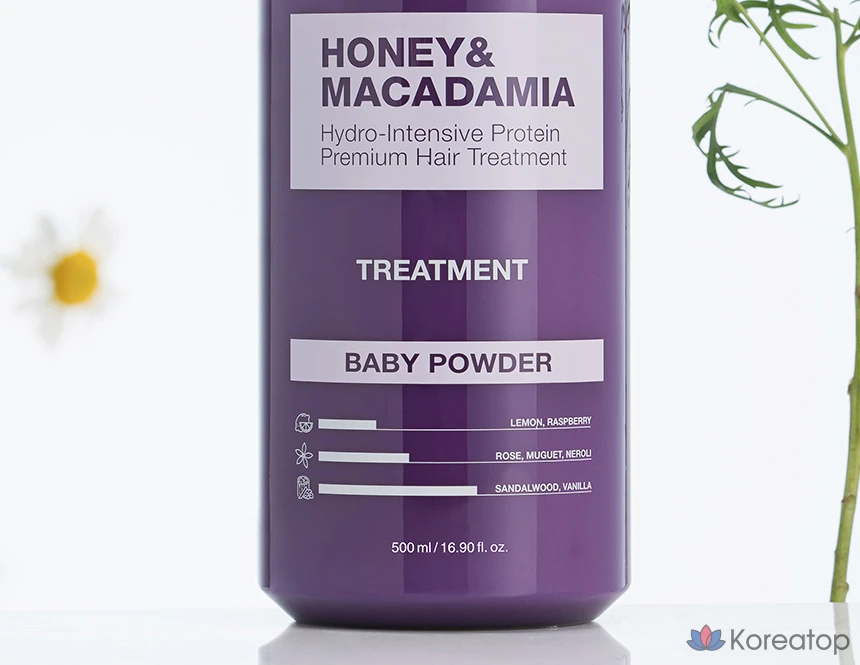 Средство для ухода за волосами Kundal с медом и макадамией, аромат детской присыпки, 500 мл, 1 шт., фото 6
