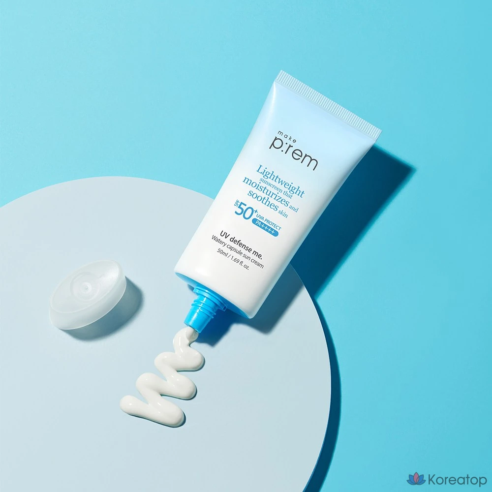 Солнцезащитный крем MAKE P:REM UV Defense Me Watery Capsule SPF50+ PA++++, 50 мл, 1 шт.