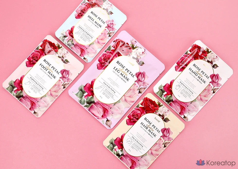 Атласная маска для рук Koelf Rose Petal, 2 шт., 16 г, 20 шт., фото 2