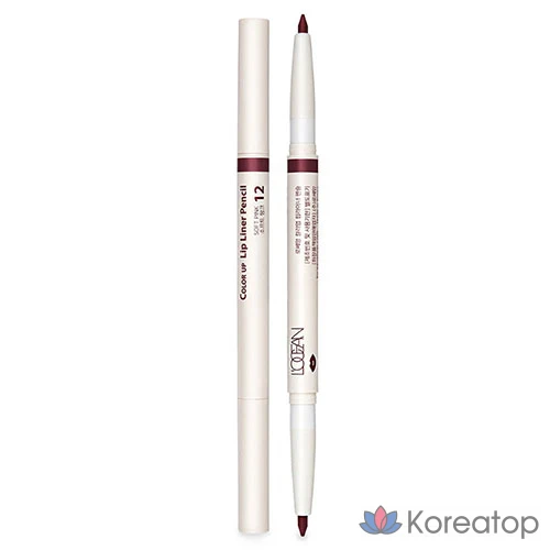 Карандаш для губ L'OCEAN Auto Dual Lip Liner 0,5 г, № 12, нежно-розовый, 1 шт.