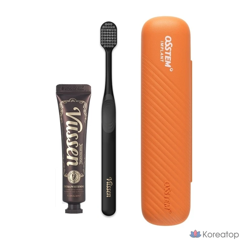 Набор для ухода Vussen Travel Portable Oral Care Kit (зубная паста 28 Strong Whitening 34 г + зубная щетка), 1 шт.