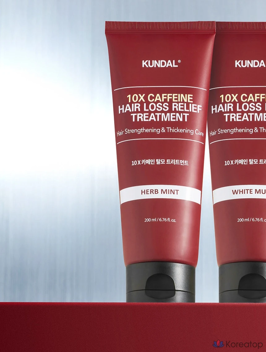 Kundal 10x Средство для укрепления волос с кофеином, со вкусом трав и мяты, 1 шт., 200 мл