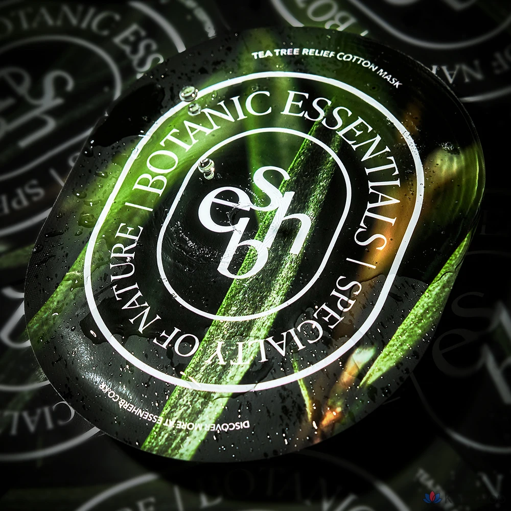 Набор хлопковых масок EssenHerb Tea Tree Relief, 1 шт., упаковка из 5 штук.