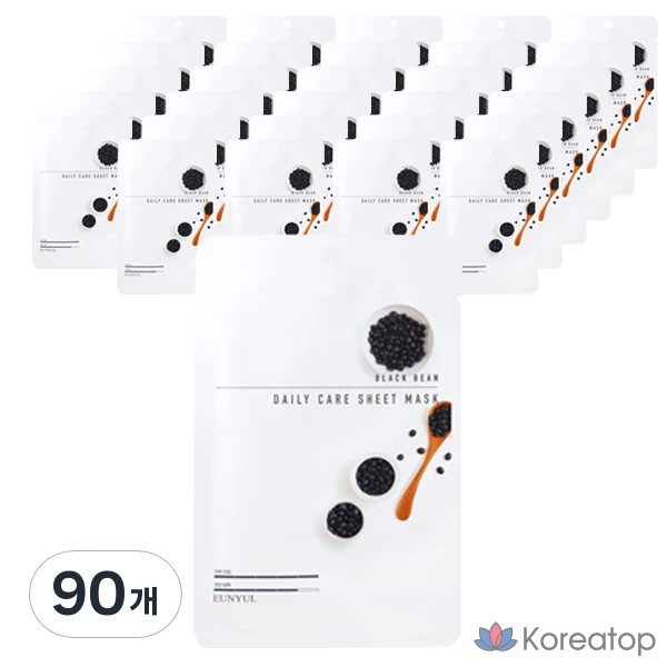 Тканевая маска для лица Eunyul Silver Black Bean Daily Care, 1 упаковка, 90 листов