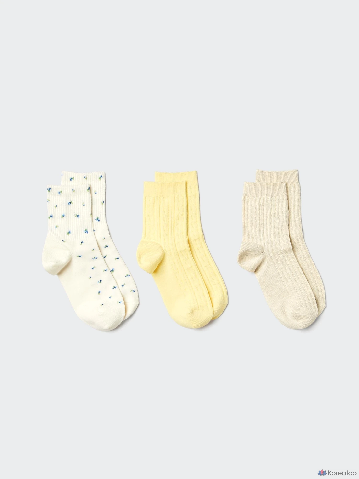 Носки Uniqlo, цветочный, 3 пары