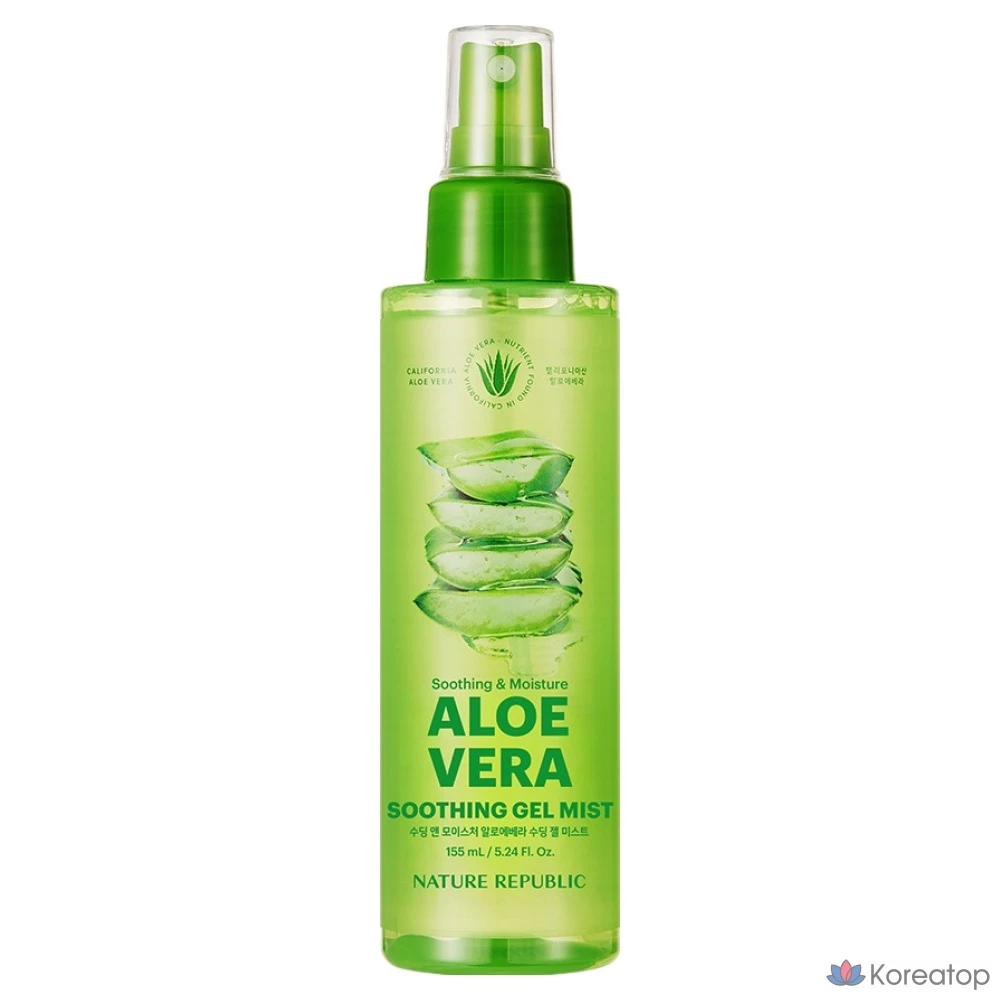 Успокаивающий гель-спрей Nature Republic с алоэ вера, 155 мл, 1 шт.