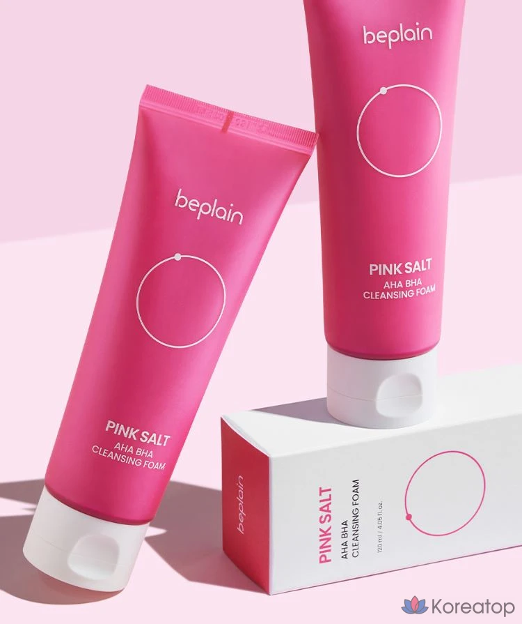 Очищающая пенка BePlain с розовой солью, AHA и BHA, 120 мл, 1 шт.