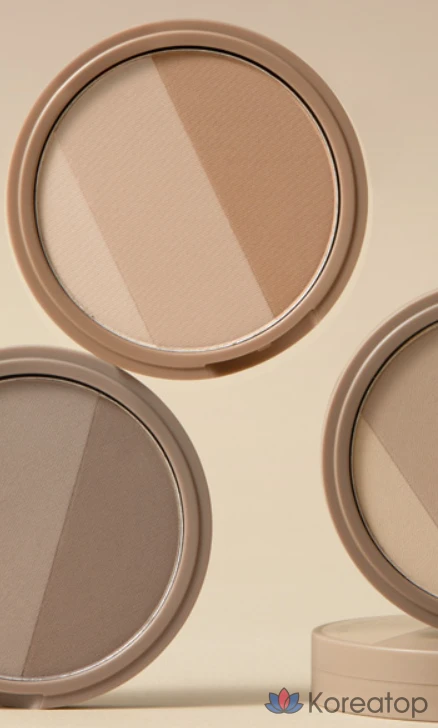 Набор для растушевки Mqny New York Fake Up 3-Color Shading 9 г + кисть для растушевки, бежево-коричневый, 1 шт., фото 7