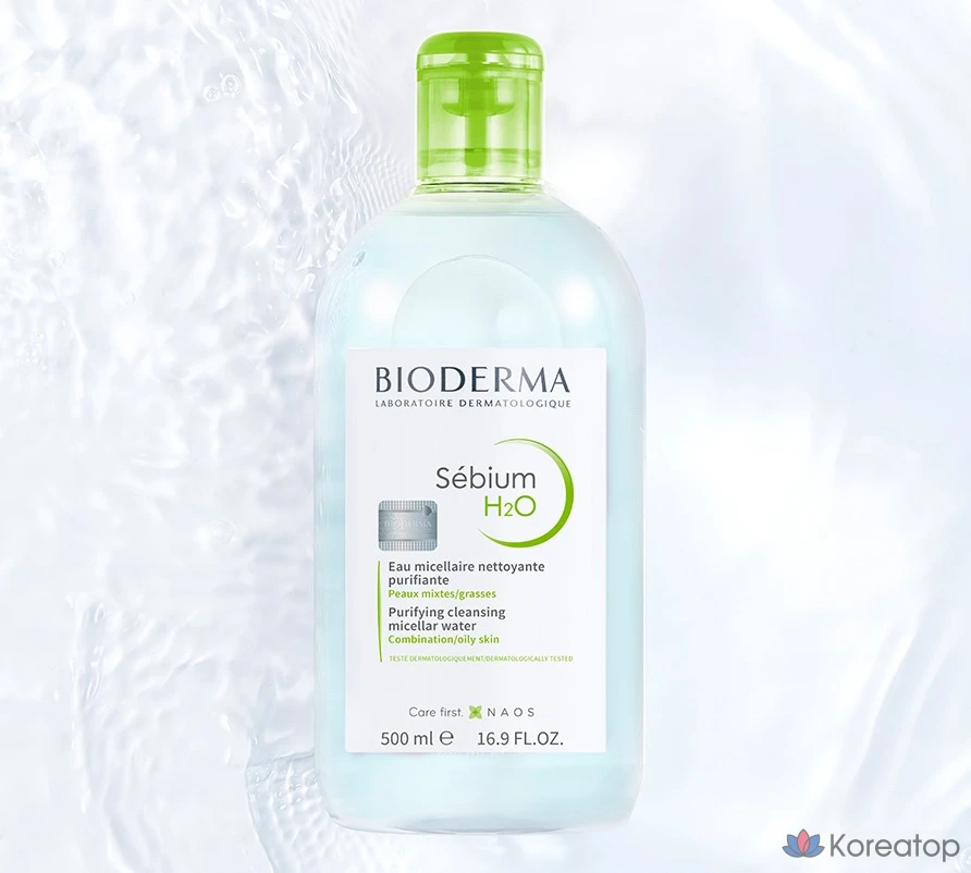 Очищающая вода Bioderma Sebium H2O, 2 вида, наборы по 500 мл + 100 мл, 3 набора., фото 2