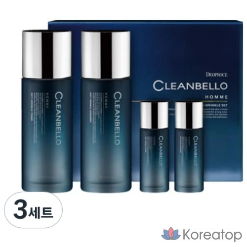 Набор из 4 лосьонов против морщин Dioprus Cleanbella Homme, базовый набор из 3 средств.