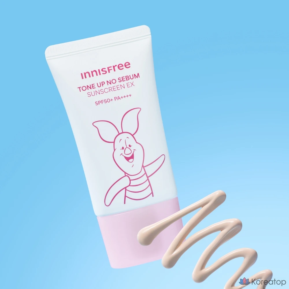 Солнцезащитный крем Innisfree Tone Up No-Sebum Sunscreen EX Winnie the Pooh Edition SPF50+ PA++++, 60 мл, 1 шт.