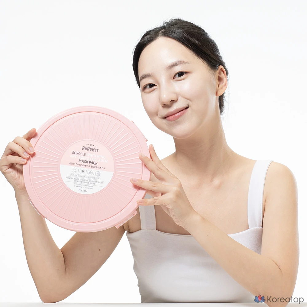 Тканевая маска для лица LOLO SKINNY Big Collagen Mask Pack Whitening Anti-Aging Care, 33 г, 21 шт.