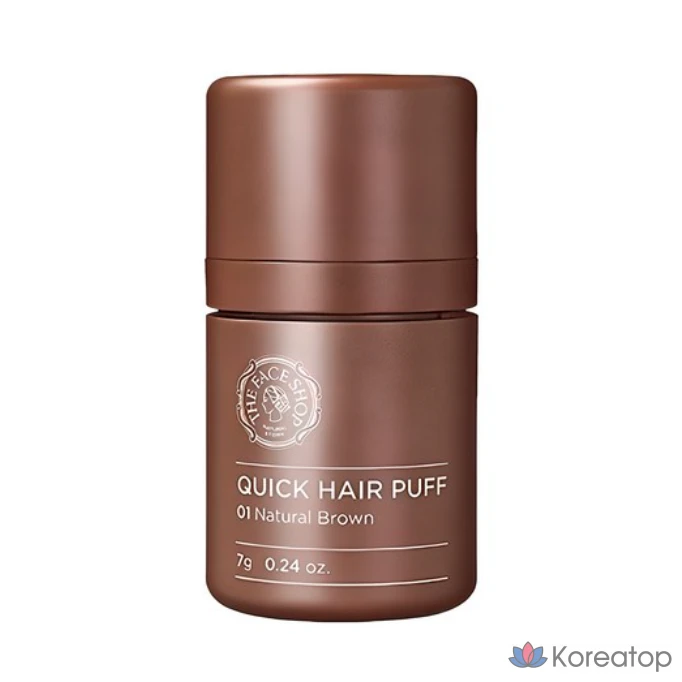 Тени для век The Face Shop Quick Hair Puff Shadow, оттенок 01 Natural Brown, 7 г, 1 шт.