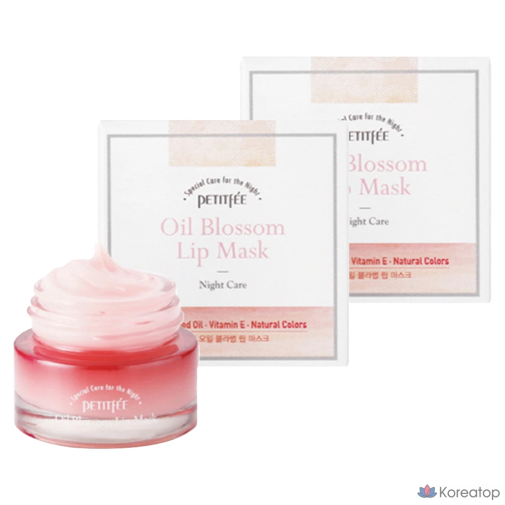 Набор из 2 масок для губ Petitfee с маслом камелии, 15 г.