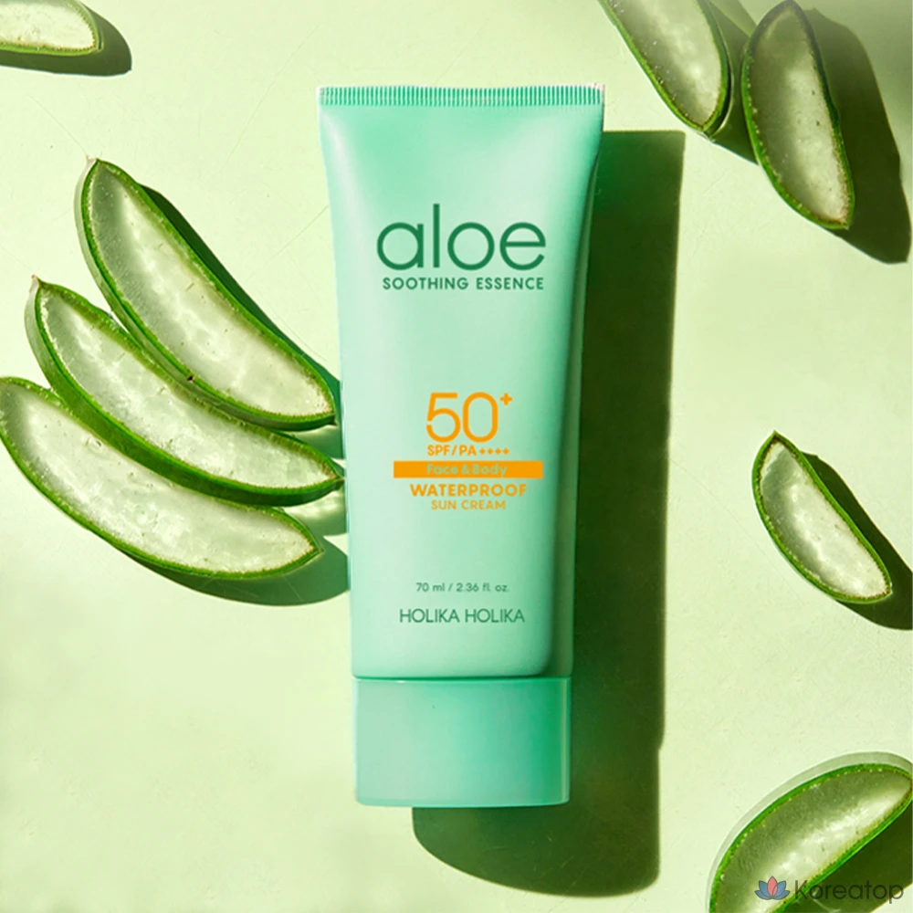 Holika Holika Aloe Водостойкий солнцезащитный крем SPF50+ PA++++, 70 мл, 1 шт.