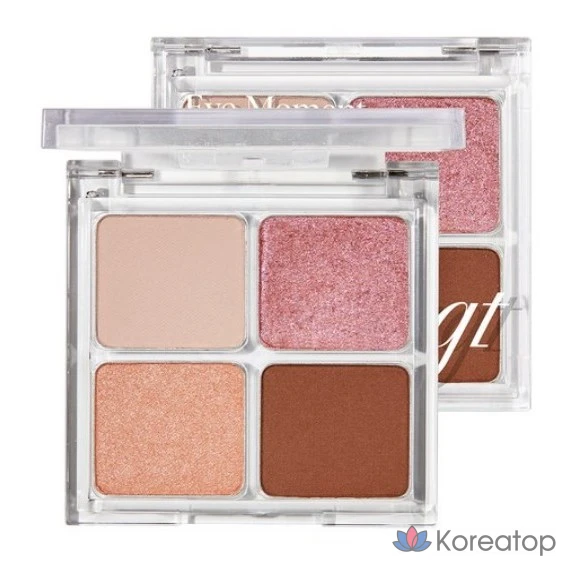 Палетка теней для век FMGT eye moment, оттенок 02 персиково-розовый, 1 шт.