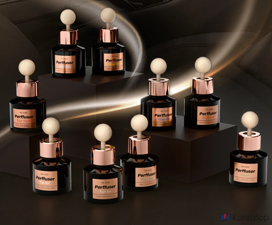 Автомобильный ароматизатор The Class Perfuser Car Perfume Diffuser, оттенок Amber Green, 75 мл x 2 шт + Wood Ball Stick 2 шт + Non-Slip Pad 2 шт, 1 шт., фото 10
