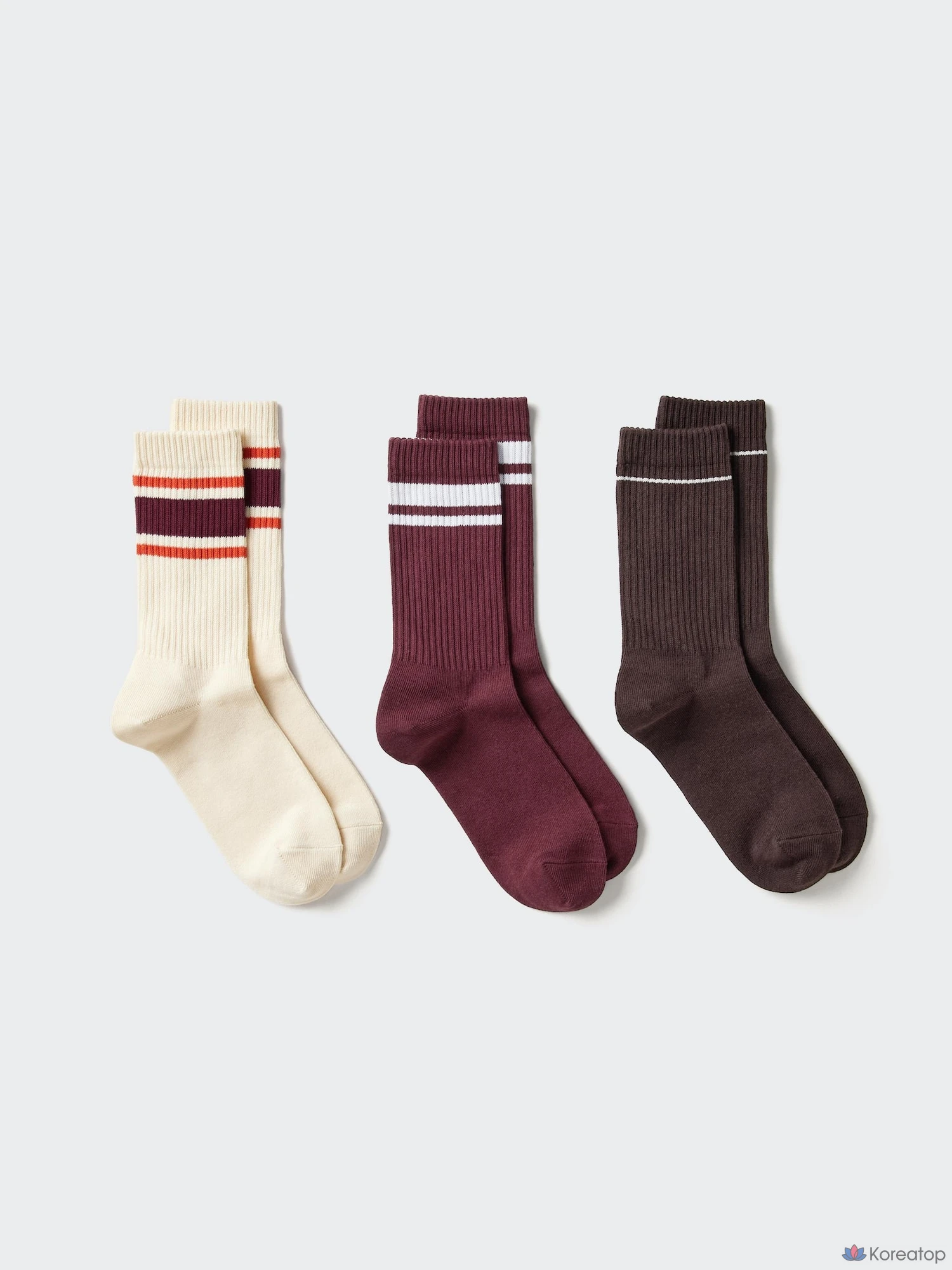 Носки Uniqlo Rib Line, черный, 3 пары