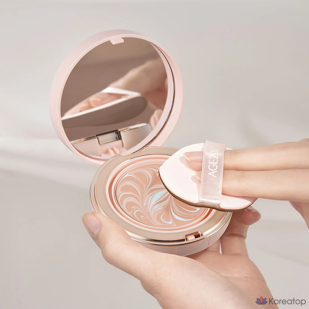 Солнцезащитный кушон AGE 20s Glow Fit Tone Up Sun Pact Case + Refill 2p SPF50+ PA++++, 12.5 г, 1 шт.