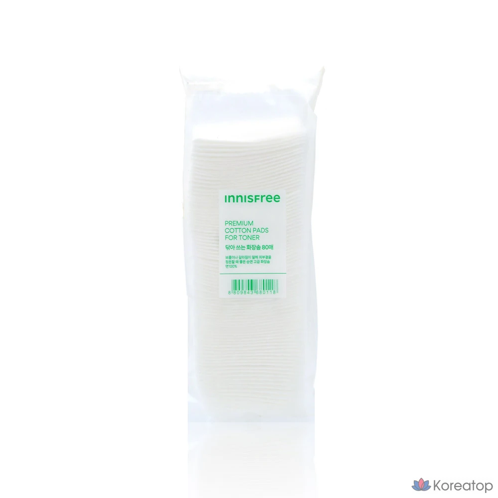 Ватные диски Innisfree для протирки, 80 листов, 1 упаковка