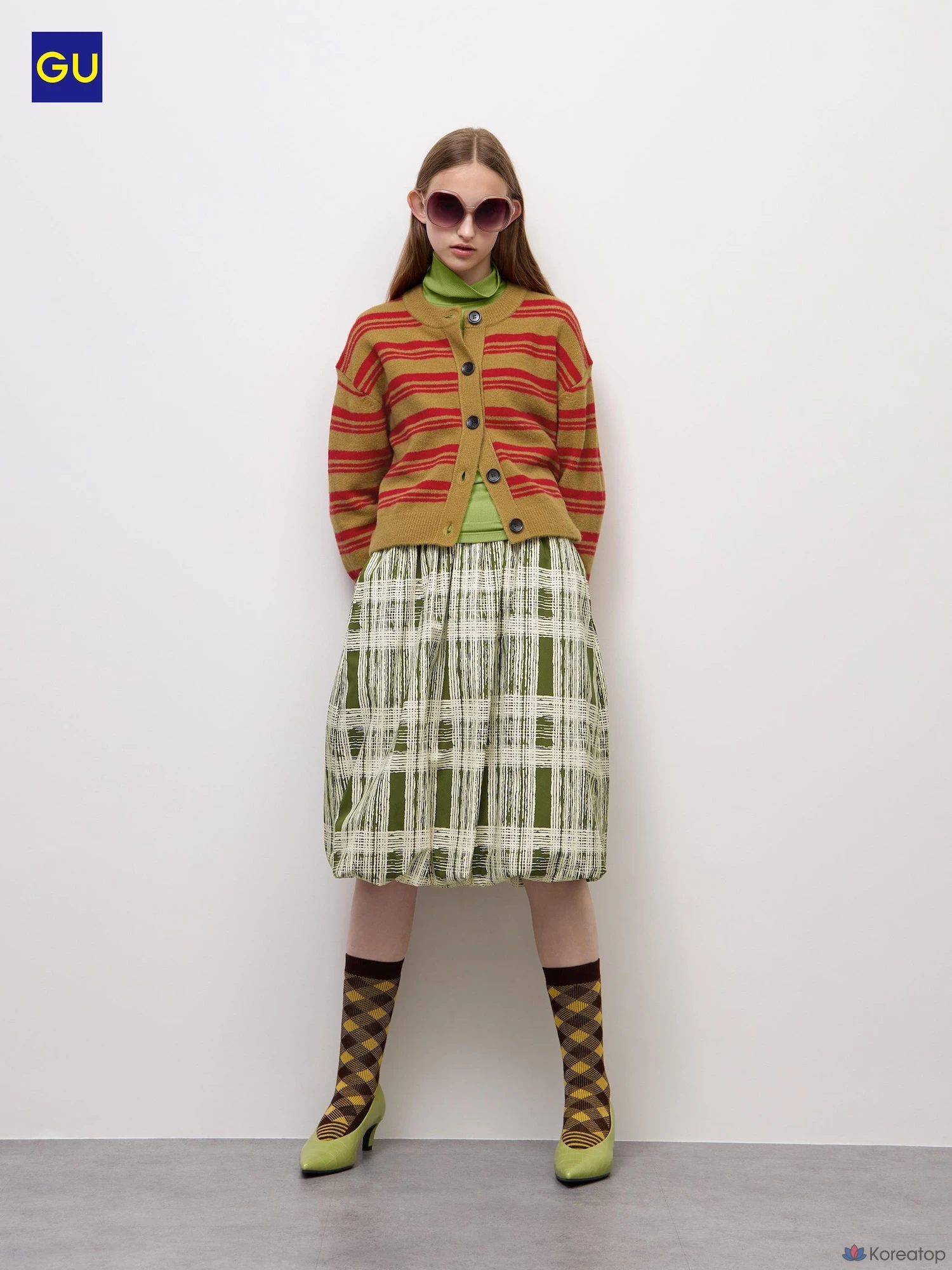 Юбка Uniqlo Balloon Check Midi Skirt