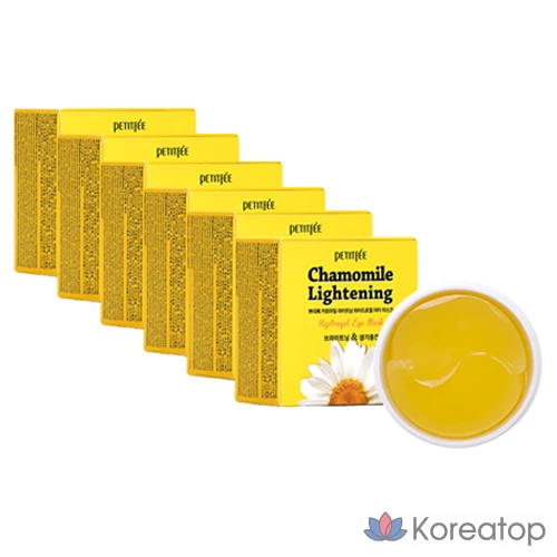 Осветляющие гидрогелевые маски для глаз Petitfee с ромашкой, 5 шт., 60 штук