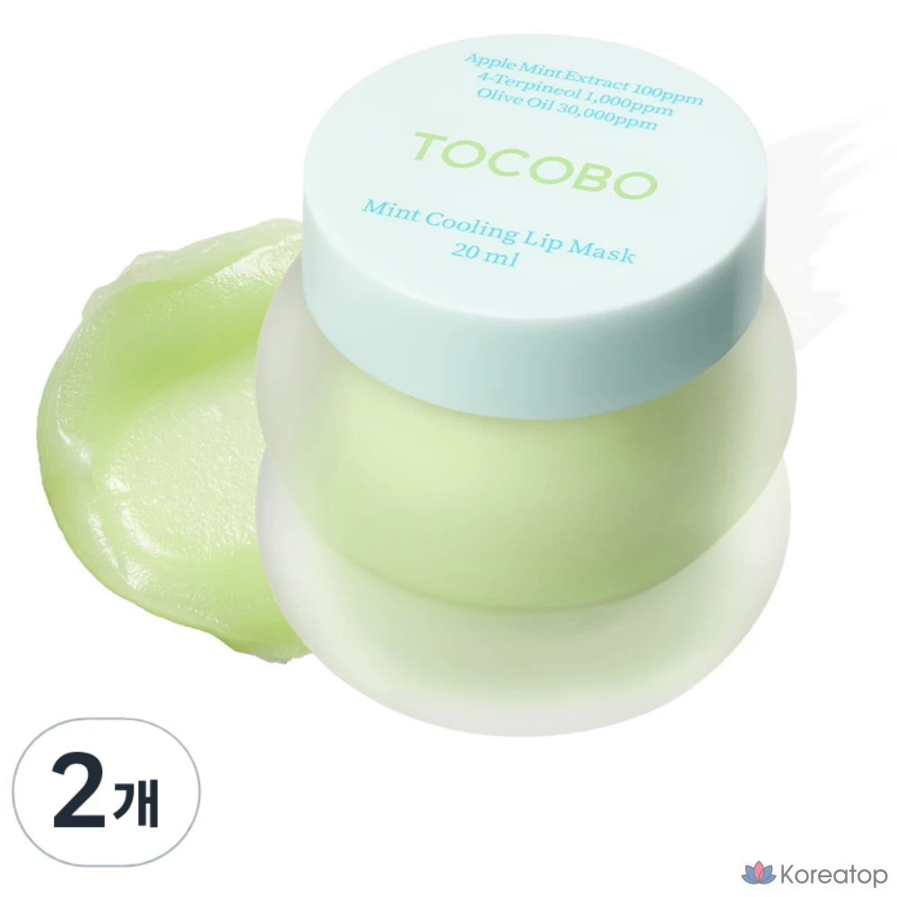 Охлаждающая маска для губ Tokobo Mint, 2 шт., светло-зеленый цвет, 20 мл
