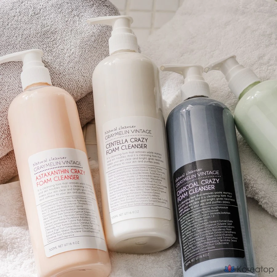 Очищающее средство Graymelin Crazy, 500 мл, Очищающая пенка с травяным чаем, 1 шт.