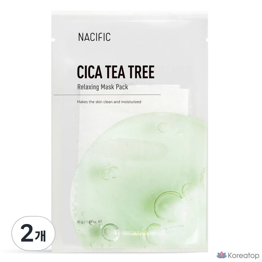 Расслабляющая маска для лица NACIFIC Cica с маслом чайного дерева, 30 г, 1 упаковка, 2 упаковки